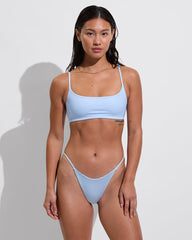 Pool Days Top - Splash Stripe Horizontal: Blue Skies/ Coconut