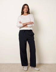 Elasticated Waist Pinstripe Trousers