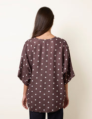 Polka Dot Knot Front Top