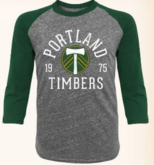 PORTLAND TIMBERS FC MEN'S 3/4 SLEEVE CONTRAST RAGLAN