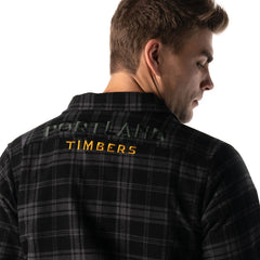 PORTLAND TIMBERS FC MEN'S LONG SLEEVE BLACK FLANNEL