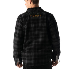 PORTLAND TIMBERS FC MEN'S LONG SLEEVE BLACK FLANNEL