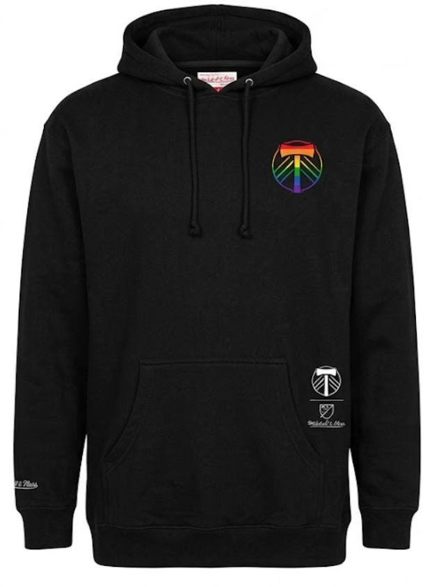 PORTLAND TIMBERS FC MEN'S LONG SLEEVE PRIDE STACKED HOODIE