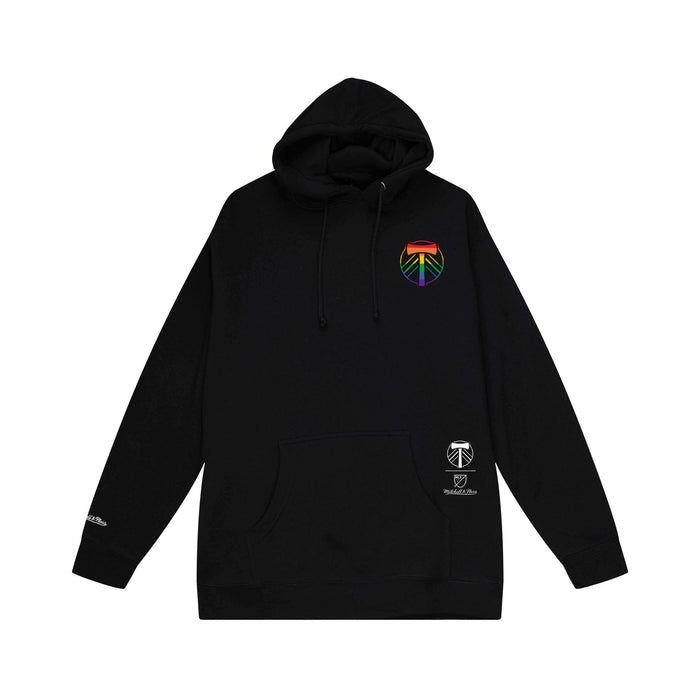 PORTLAND TIMBERS FC MEN'S LONG SLEEVE PRIDE STACKED HOODIE