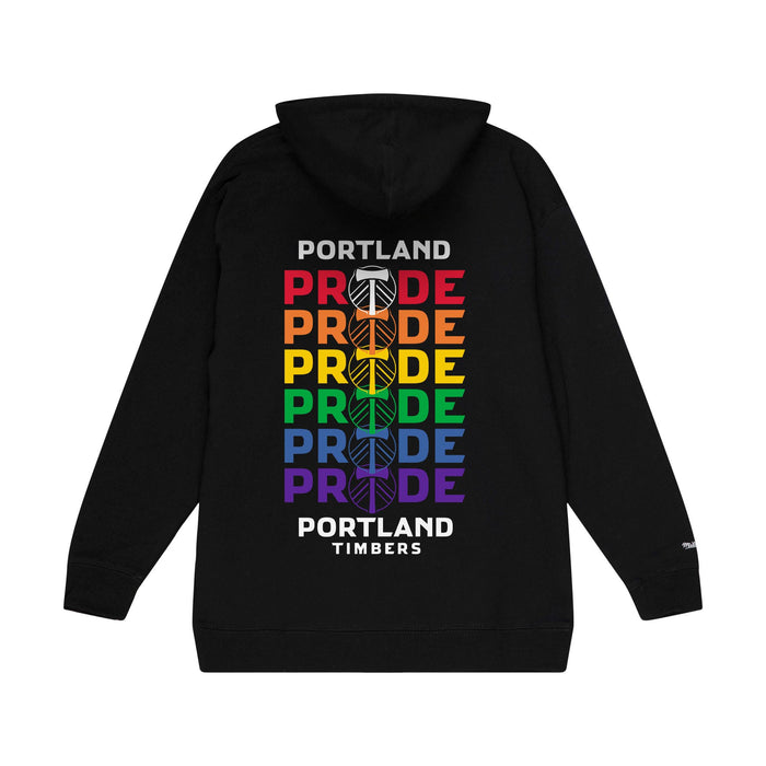 PORTLAND TIMBERS FC MEN'S LONG SLEEVE PRIDE STACKED HOODIE