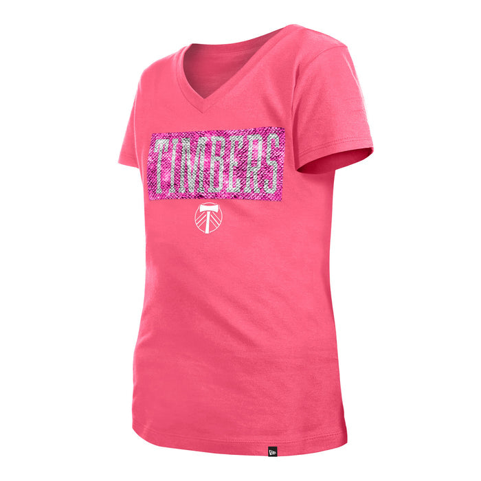 PORTLAND TIMBERS FC YOUTH GIRL'S SHORT SLEEVE SEQUIN TEE