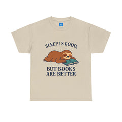 Sloth Book Lover Tee, Sleep is Good Shirt, Funny Bookworm Gift, Lazy Day T-Shirt, Relaxing Reading Top
