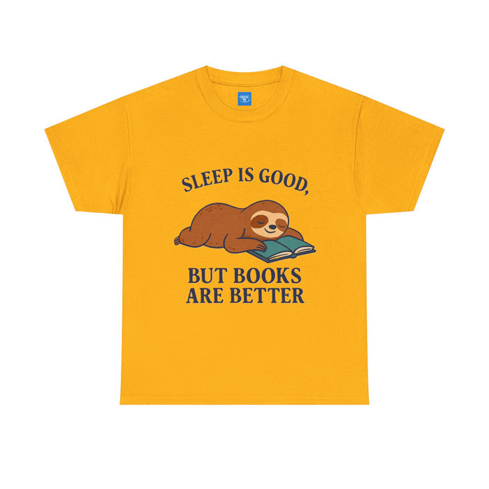 Sloth Book Lover Tee, Sleep is Good Shirt, Funny Bookworm Gift, Lazy Day T-Shirt, Relaxing Reading Top