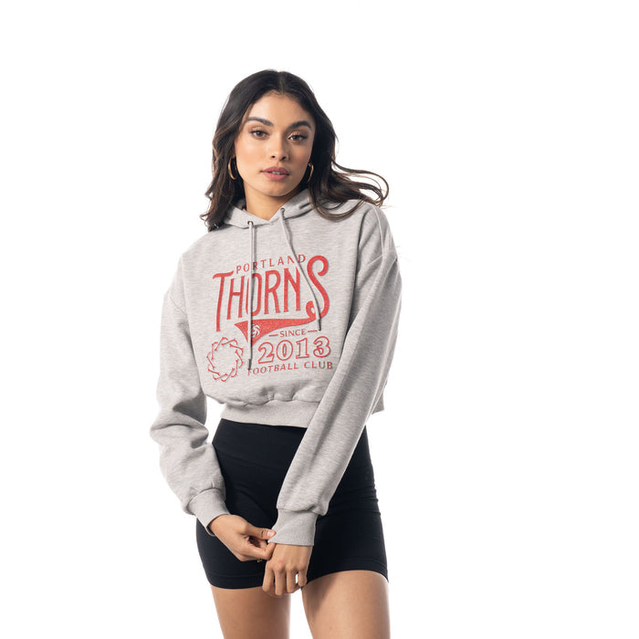 THORNS FC LADIES LONG SLEEVE CROPPED GLITTER HOODIE