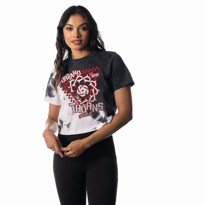 THORNS FC LADIES SHORT SLEEVE DISTRESSED CROP TOP