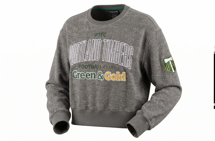 TIMBERS FC LADIES LONG SLEEVE CREW CROP TOP