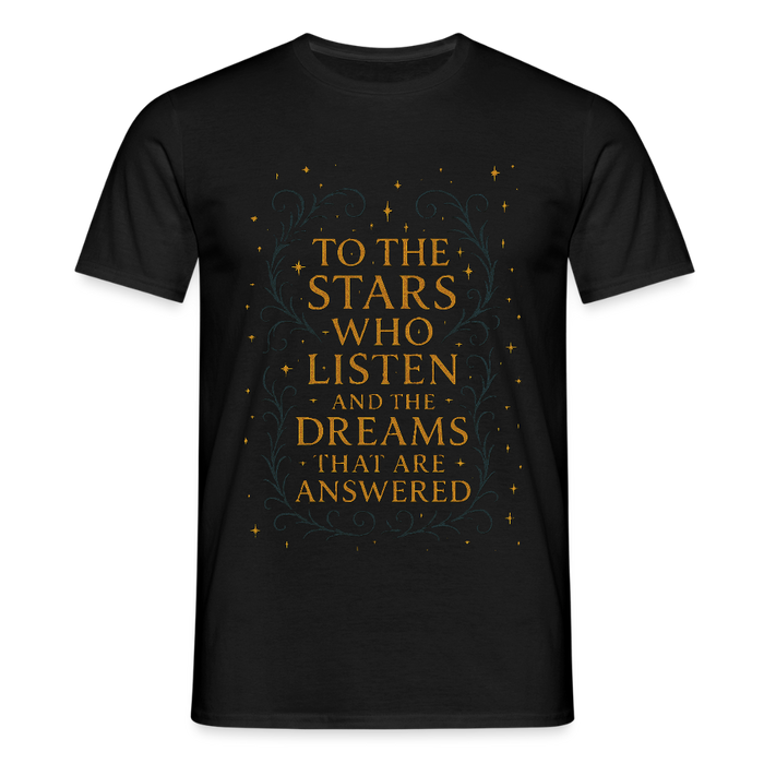 “To the Stars Who Listen” Fantasy Tee - black